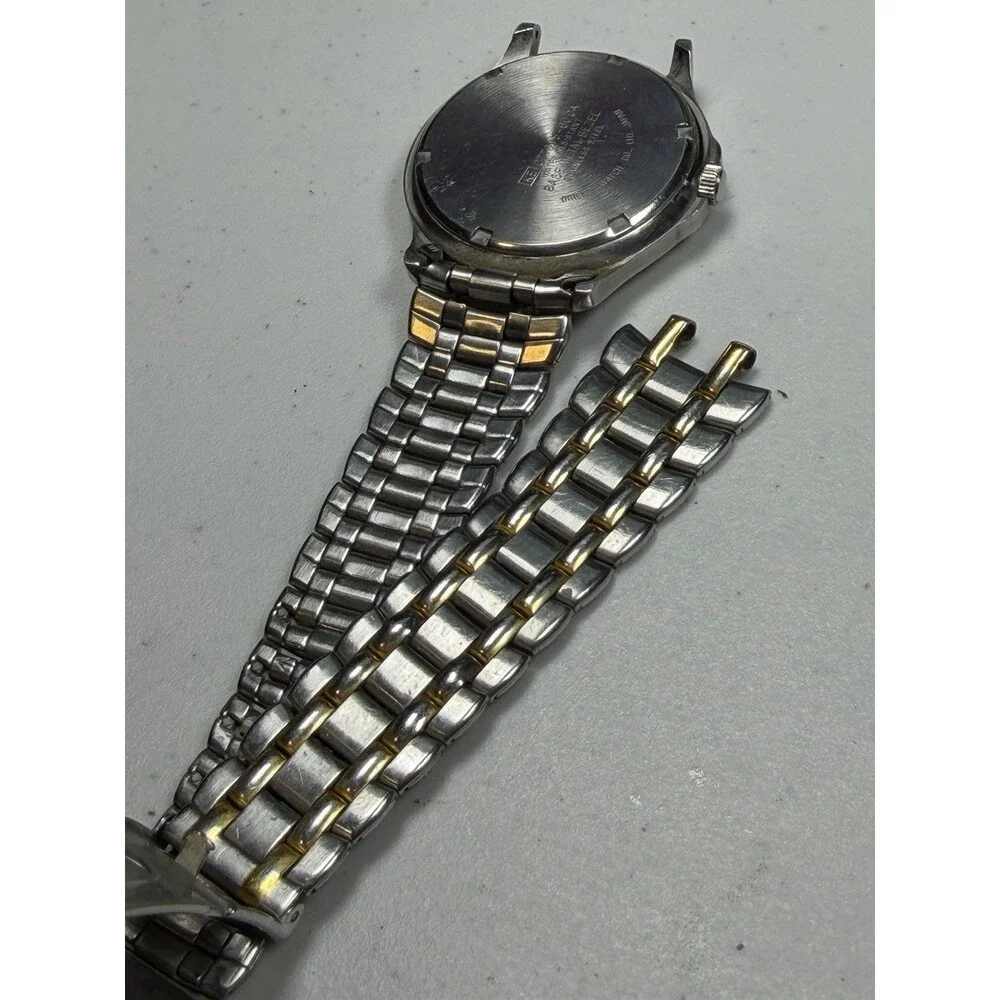 Orient C77005-60CA Quartz Black Dial Date Two Tone Watch For Parts Repair